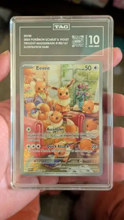 EEVEE POKEMON TWILIGHT MASQUERADE ILLUSTRATION HOLO RARE 188/167 - Image 1