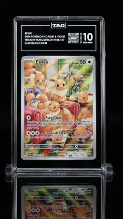EEVEE POKEMON TWILIGHT MASQUERADE ILLUSTRATION HOLO RARE 188/167 - Image 4