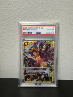 2025 One Piece Op10 Monkey D Luffy Op10-118 Secret PSA 10 - Image 1