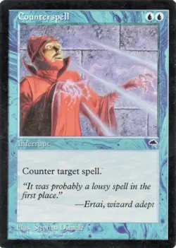 MTG Counterspell - Tempest Interrupt Vtg Trading Card - Image 1