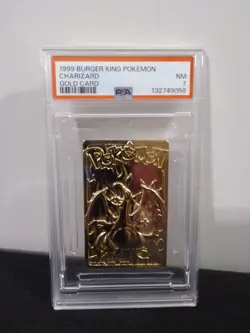 1999 BURGER KING POKEMON CHARIZARD GOLD CARD - PSA 7 NM - Image 1
