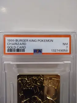 1999 BURGER KING POKEMON CHARIZARD GOLD CARD - PSA 7 NM - Image 3