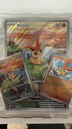 Pokemon White Flare & Black Bolt Victini Promo 208 Illustration Box All 3 Cards - Image 1