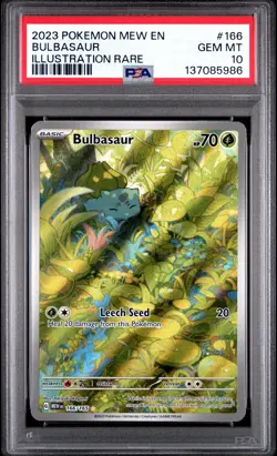 PSA 10 Pokemon TCG Bulbasaur Scarlet & Violet 151 Illustration Rare Card 166/165 - Image 1