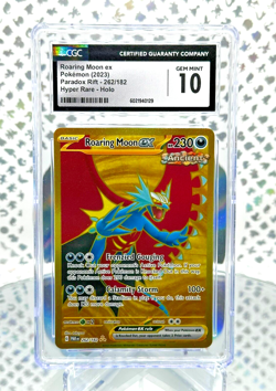 CGC 10 Roaring Moon EX 262/182 Paradox Rift Full Art Hyper Rare Pokemon Card - Image 1