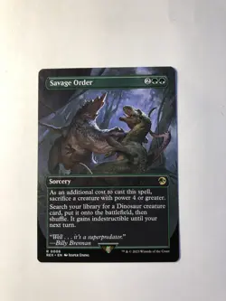 Savage Order (Borderless) * Jurassic World Collection MTG Magic the Gathering - Image 1