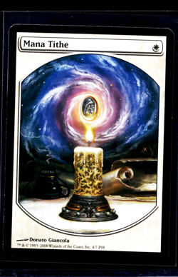 2008 MTG Magic The Gathering Magic Player Rewards Full Art Promo 4 Mana Tithe LP - Image 1