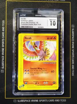 2002 POKEMON LEAGUE PROMO BLACK STAR POKEMON CENTER NY #52 HO-OH CGC 10 - Image 1