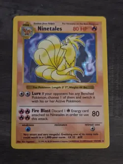 Ninetails Holo Shadowless Black Flame Error 1999 Pokemon Base Set 12/102 - Image 1
