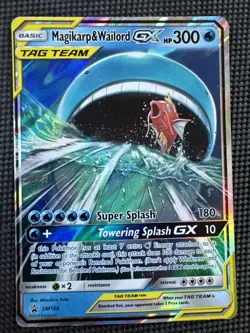 Pokemon TCG Magikarp Wailord GX Tag Team SM166 pre-own - Image 1