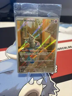 Mimikyu Promo SVP075 Paldean Fates ETB Full Art Pokemon Mint Sealed Black Star - Image 1