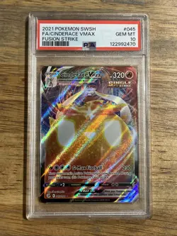 GRADED PSA 10 2021 Pokemon SWSH FA/Cinderace VMax Fusion Strike #045 - Image 1
