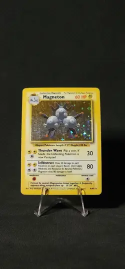 Pokemon Magneton Base Set 9/102 Holo Wizards of the Coast MP - Image 1