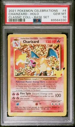 2021 POKEMON CELEBRATIONS CLASSIC COLLECTION #4 CHARIZARD-HOLO PSA 10 GEM MINT - Image 1