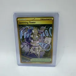 Pokemon TCG Jamming Tower Destined Rivals Gold Trainer Card 243/182 Holo NM/MINT - Image 1