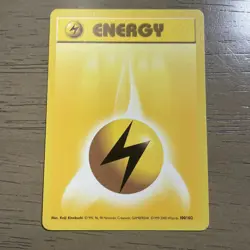 Lightning Energy 100/102 1999-2000 4th Print UK Base Set Pokemon Card LP 1X - Image 1