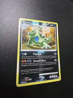 Pokemon Card TCG Tyranitar (17/123) Rare Reverse Holo Mysterious Treasures NM - Image 2