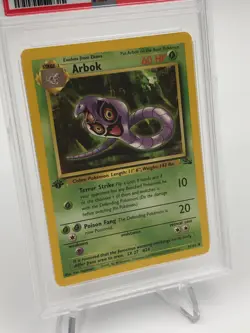 1999 POKEMON FOSSIL Trading Card ARBOK #31/62 1ST EDITION graded PSA NM-MT 8 - Image 4