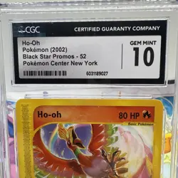 2002 Pokemon Center NY Ho-Oh #52 Black Star Promo Card CGC Gem Mint 10 - Image 2