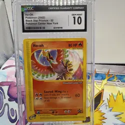 2002 Pokemon Center NY Ho-Oh #52 Black Star Promo Card CGC Gem Mint 10 - Image 1