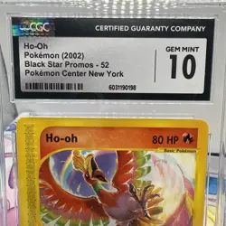 2002 Pokemon Center NY Ho-Oh #52 Black Star Promo Card CGC Gem Mint 10 - Image 2