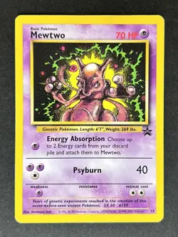 Mewtwo (14) Black Star Promo Pokemon Card TCG WOTC Rare Vintage - Image 1