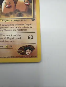 Pokemon Card Brock's Dugtrio 22/132 Gym Challenge Rare NM - Image 3