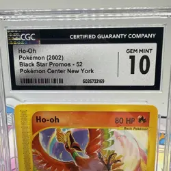 2002 Pokemon Center NY Ho-Oh #52 Black Star Promo Card CGC Gem Mint 10 - Image 2