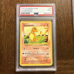 1999 Pokemon Game Charmander Shadowless 46/102 PSA 9 Mint - Image 1