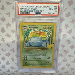 PSA 10 Venusaur Holo 2021 Pokemon Celebrations Classic Collection - Image 1