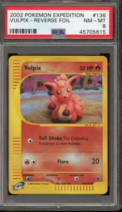 Pokemon Vulpix Expedition Reverse Holo #136 PSA 8 - Image 1