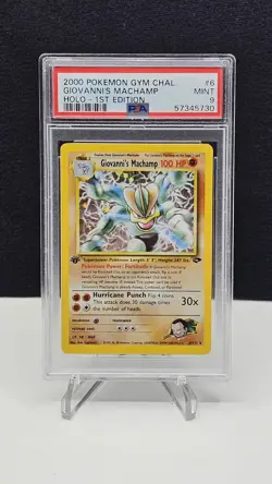 2000 Pokemon Gym Challenge 1st Edition #6 Giovanni’s Machamp Holo PSA 9 Mint - Image 1