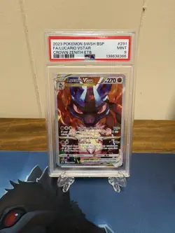 Pokemon TCG Lucario VSTAR SWSH291 Holo Black Star Promo Crown Zenith PSA 9 Mint - Image 1