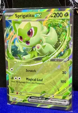 Sprigatito ex Pokemon Scarlet & Violet SVP 087 Holo Black Star Promo - SEALED - Image 1