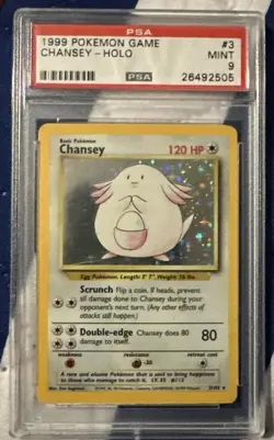 1999 Pokemon Game #3 Chansey-Holo PSA MINT 9 - Image 1