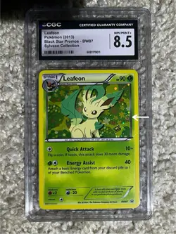 Leafeon CGC 8.5 Pokemon 2013 Black & White Sylveon Collection BW87 Swirl POP 38 - Image 4