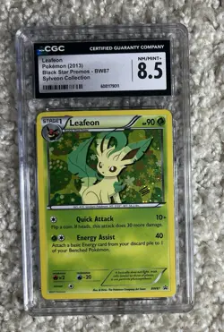 Leafeon CGC 8.5 Pokemon 2013 Black & White Sylveon Collection BW87 Swirl POP 38 - Image 5