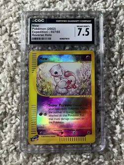 Mew Reverse Holo CGC 7.5 Pokemon WOTC 2002 Expedition e-Reader 55 Low POP 15 - Image 1