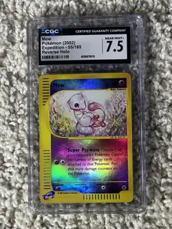 Mew Reverse Holo CGC 7.5 Pokemon WOTC 2002 Expedition e-Reader 55 Low POP 15 - Image 2