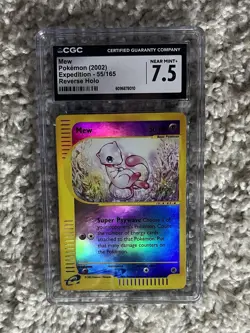 Mew Reverse Holo CGC 7.5 Pokemon WOTC 2002 Expedition e-Reader 55 Low POP 15 - Image 3