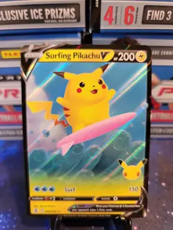 Surfing Pikachu V - 008/025 - Ultra Rare Celebrations Pokemon TCG Near Mint - Image 1