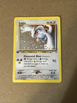 Pokemon TCG Lugia Neo Genesis 1st Edition Holo Rare LP/NM Condition Swirl - Image 2