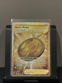 Pokemon Vivid Voltage Hero’s Medal 201/185 Secret Rare Holo NM - Image 1