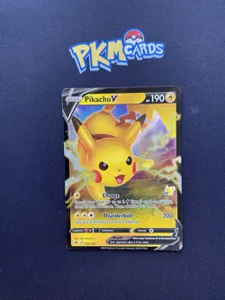Pokemon TCG Pikachu V Vivid Voltage 043/185 Ultra Rare Theme Deck Stamped LP. - Image 1
