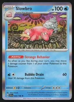 Pokemon Slowbro 043/198 SV01: Scarlet & Violet Base Set Holo Pack Fresh - NM - Image 1