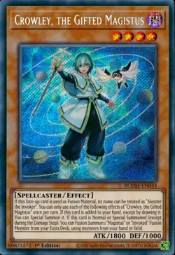 Yugioh Crowley, The Gifted Magistus BLMM-EN044 Secret Rare 1st Edition - Image 3