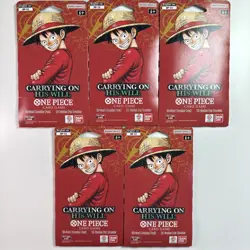5x ENGLISH One Piece CCG: Carrying On His Will - Sleeved Booster Pack lot OP-13 - Image 1
