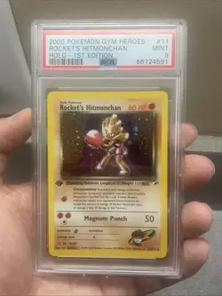 Pokemon TCG Rockets Hitmonchan Holo Rare Card 11/132 Gym Heroes 1st Ed - Image 1