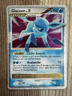 Glaceon Lv.X - 98/100 - D&P Majestic Dawn Vintage Lv X Pokemon Card DAMAGED/PEN - Image 1