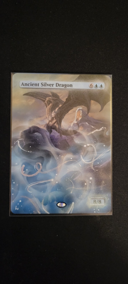 MTG ALTER: Ancient Silver Dragon, by Lur Altered. Extension alter, foiling spray - Image 1